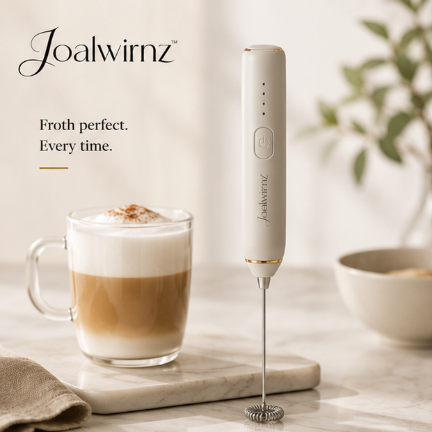 Joalwirnz™ Soft-Touch Electric Milk Frother Wand