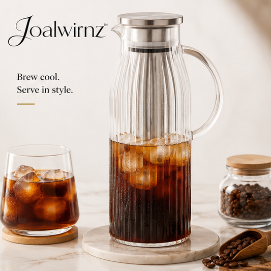 Joalwirnz™ Fluted Glass Cold Brew Coffee Carafe